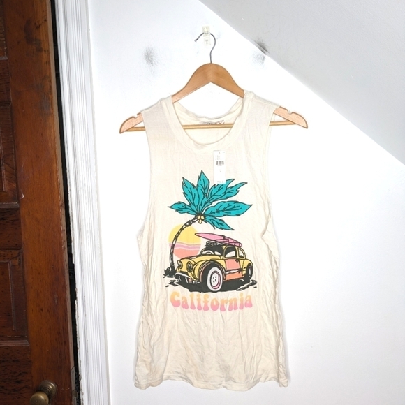 LETLUV California Surf Buggy Graphic Cotton Blend Sleeveless Tank NEW Size XS - Picture 1 of 7
